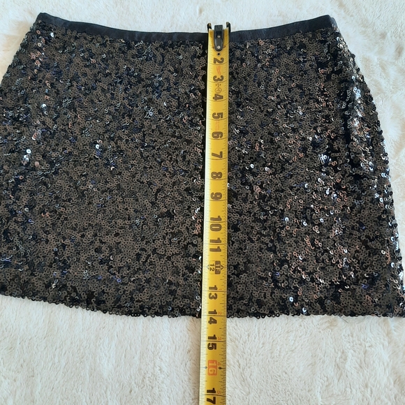 Sequin Black Mini Skirt Womens Size 6 Sparkle Holiday Club Birthday London Jean - Picture 10 of 11